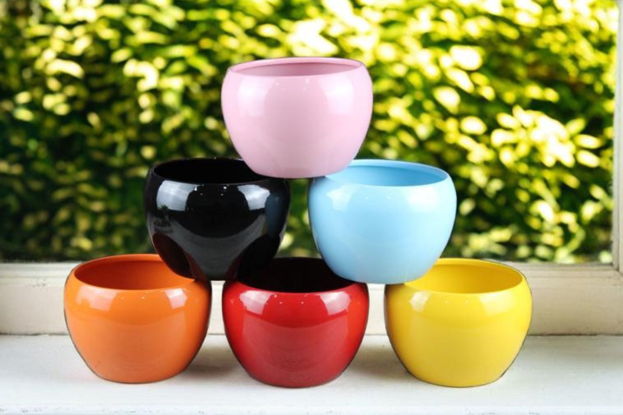 Beautiful 5" Multicolor Orchid Pots - Set of 6 - Nestern
