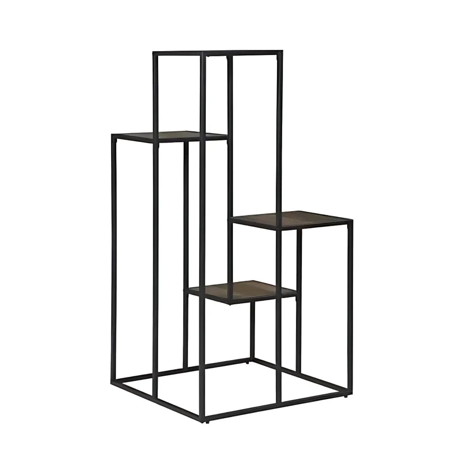 Square Multi-Tiered Metal Plant Stand - Modern Indoor & Outdoor Display