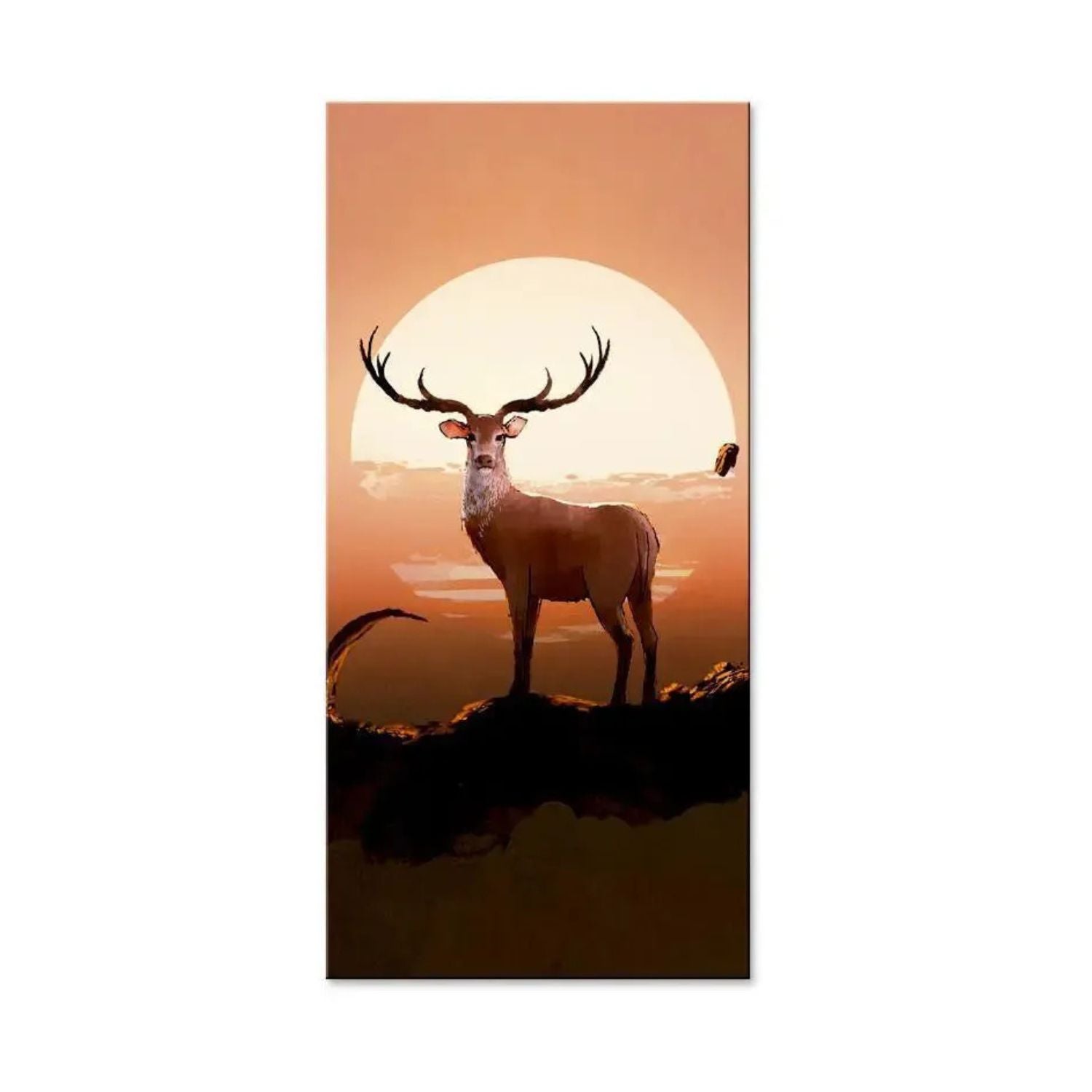 Majestic Deer Sunset Canvas Wall Art For Living Room