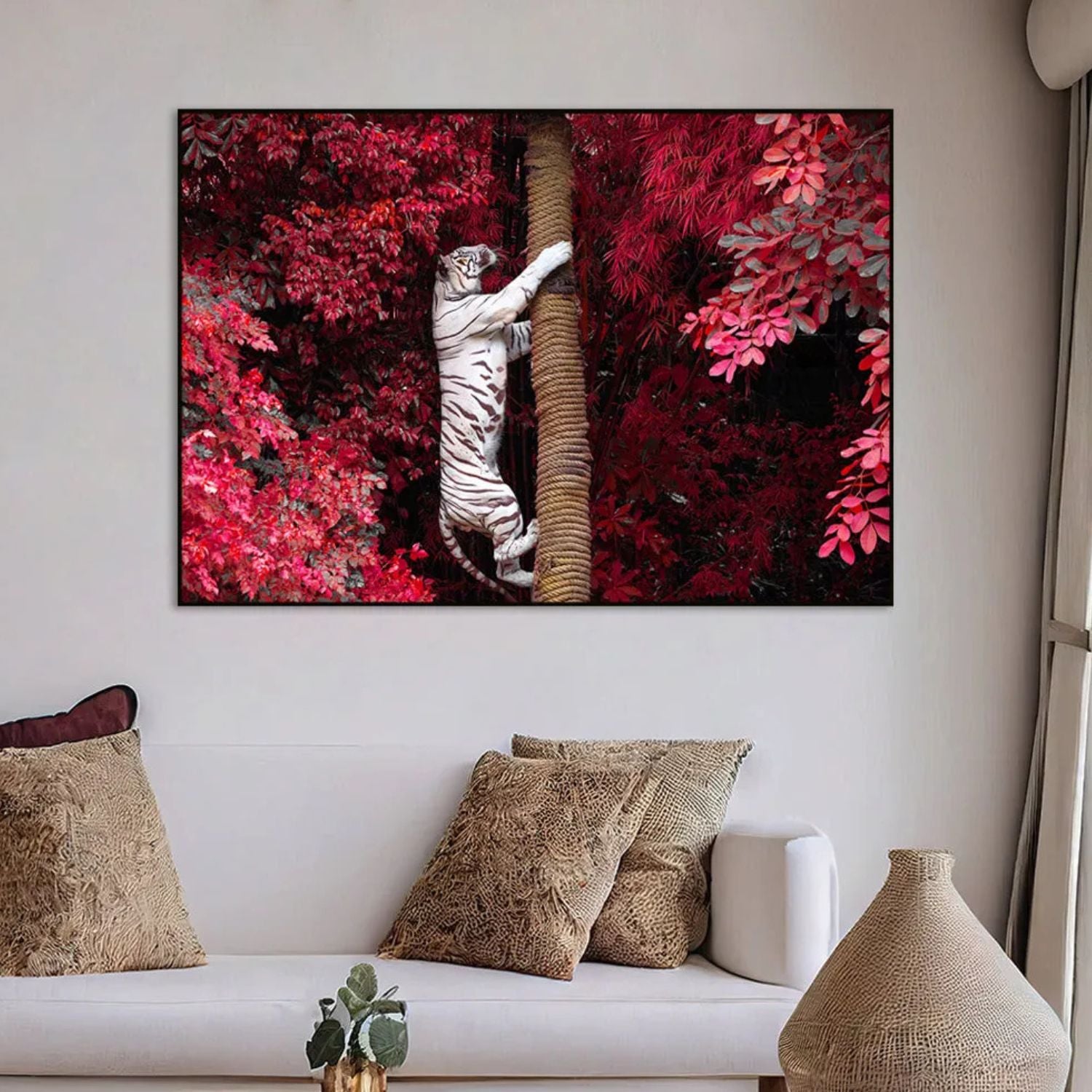 Majestic White Tiger Nature-Inspired Wildlife Painting For Home Decor