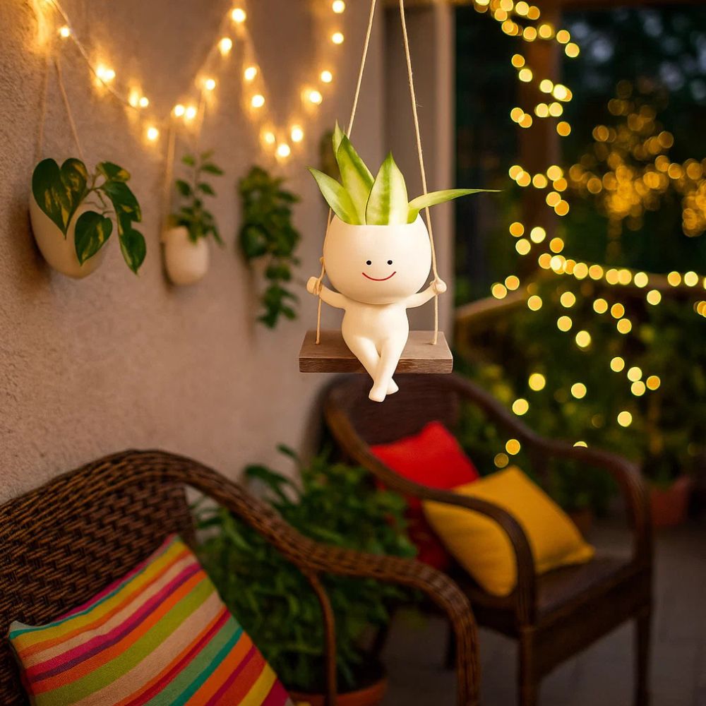 The Happy Hang Planter - Cute Hanging Pot For Indoor Plants