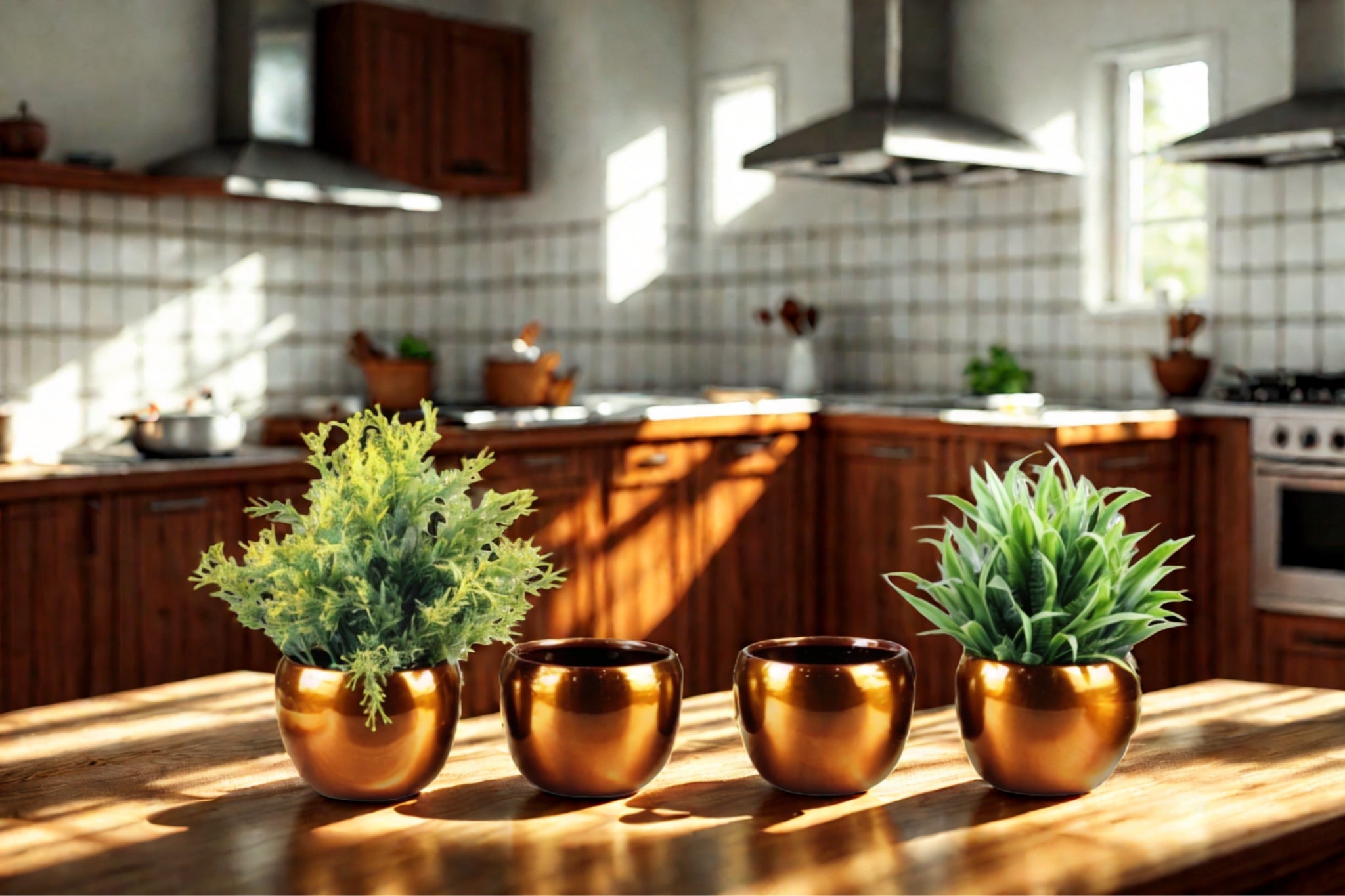 Beautiful 3" TPR Tabletop Pots - Vibrant Orange, Set of 4 - Nestern