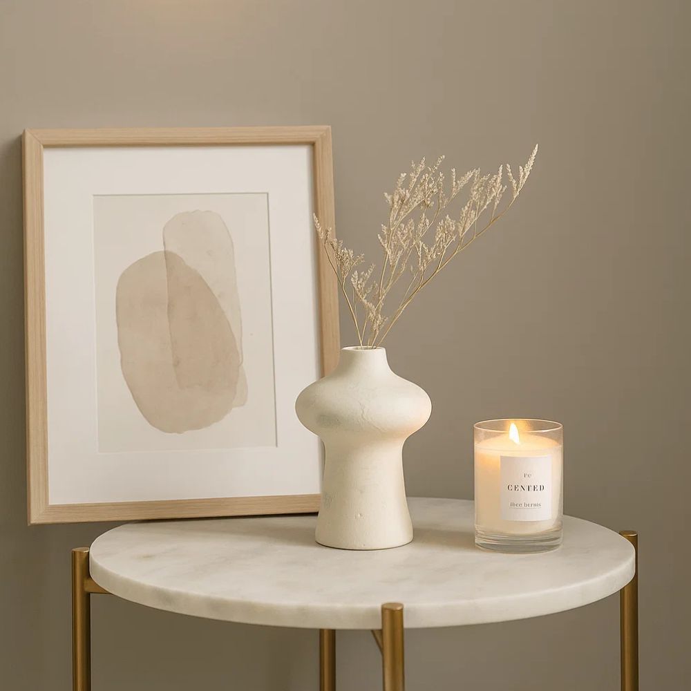 Elegant Indigo Whisper Small Ceramic Vase For Modern Minimalist Home Decor