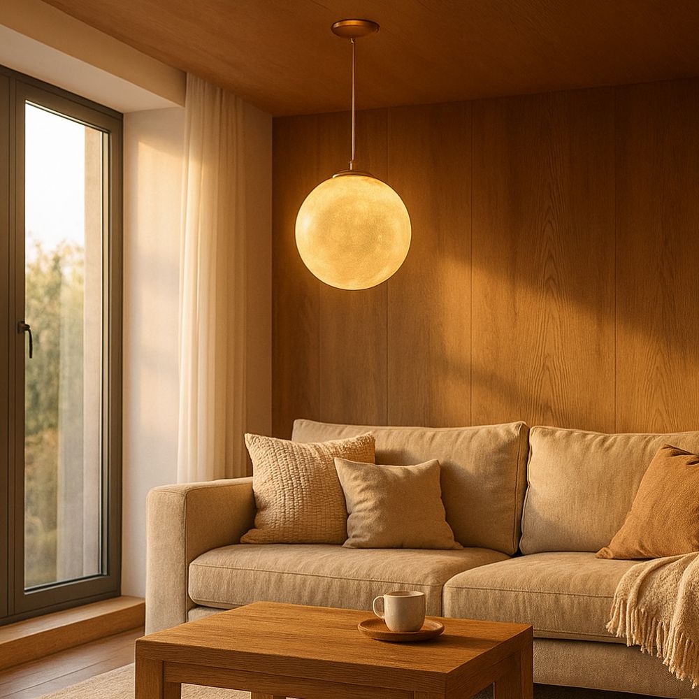 Elegant Milky Globe Pendant Light - Polyethylene Hanging Lamp