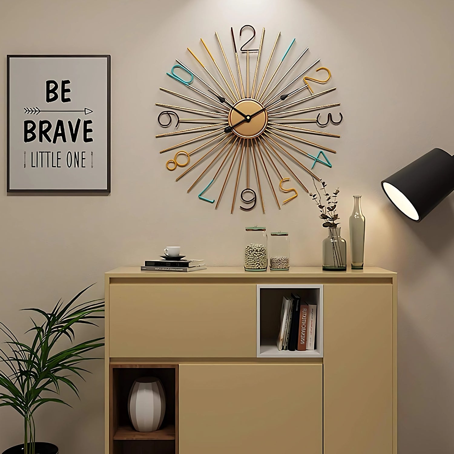 Large Color Numbers Wall Clock Adding Vibrant Charm Decor