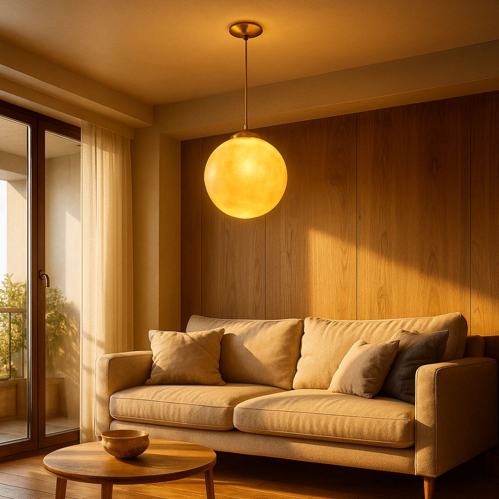 Elegant Milky Globe Pendant Light - Polyethylene Hanging Lamp