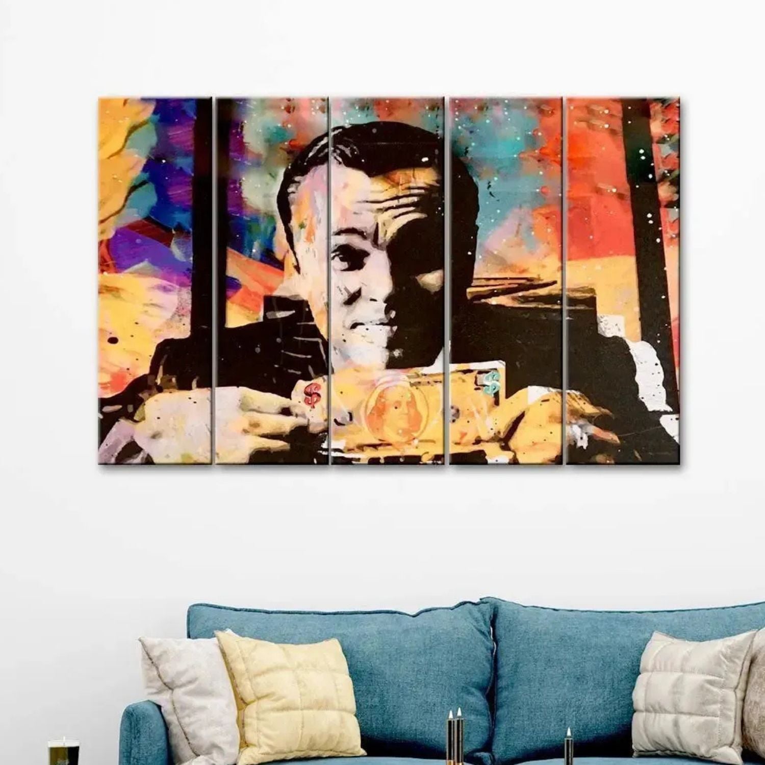 Colorful Abstract Dollars Modern Art Canvas For Wall Decor