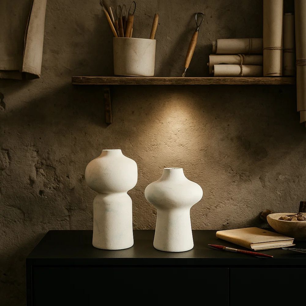 The Blue Legacy Vase Set - Modern Artistic Ceramic Decor