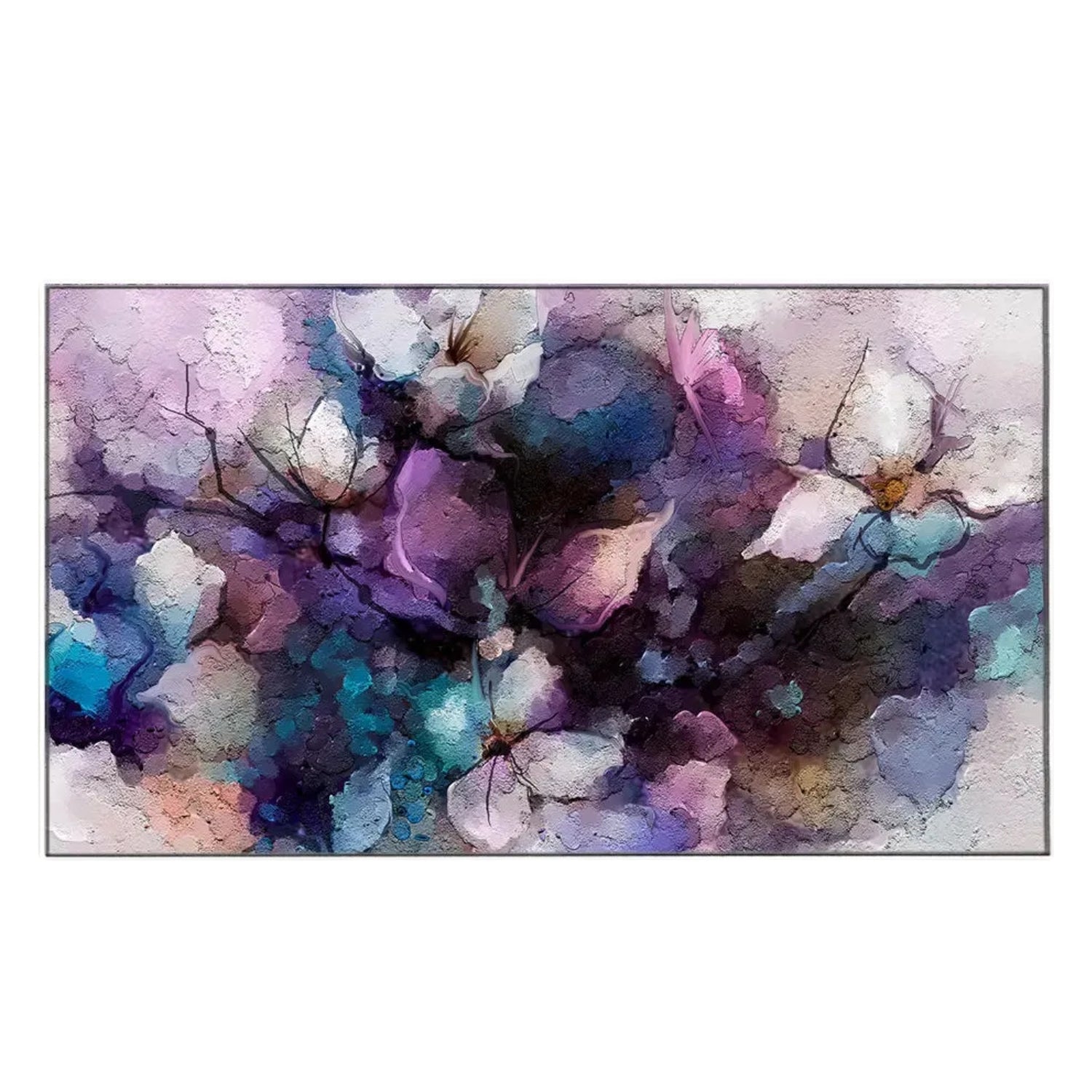 Beautiful Elegant Purple Floral Artwork For Modern Wall Decor