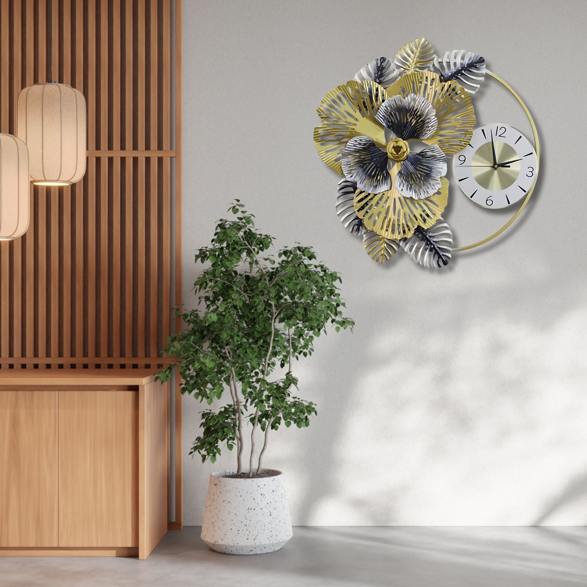 Luxury Floral Wall Clock Blooming With Elegance & Timeless Style