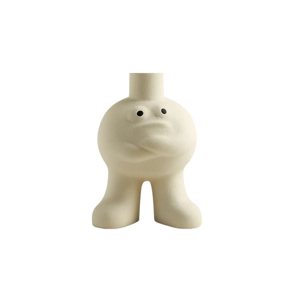 Quirky Big Feet Ceramic Vase With Hugging Chest Expression