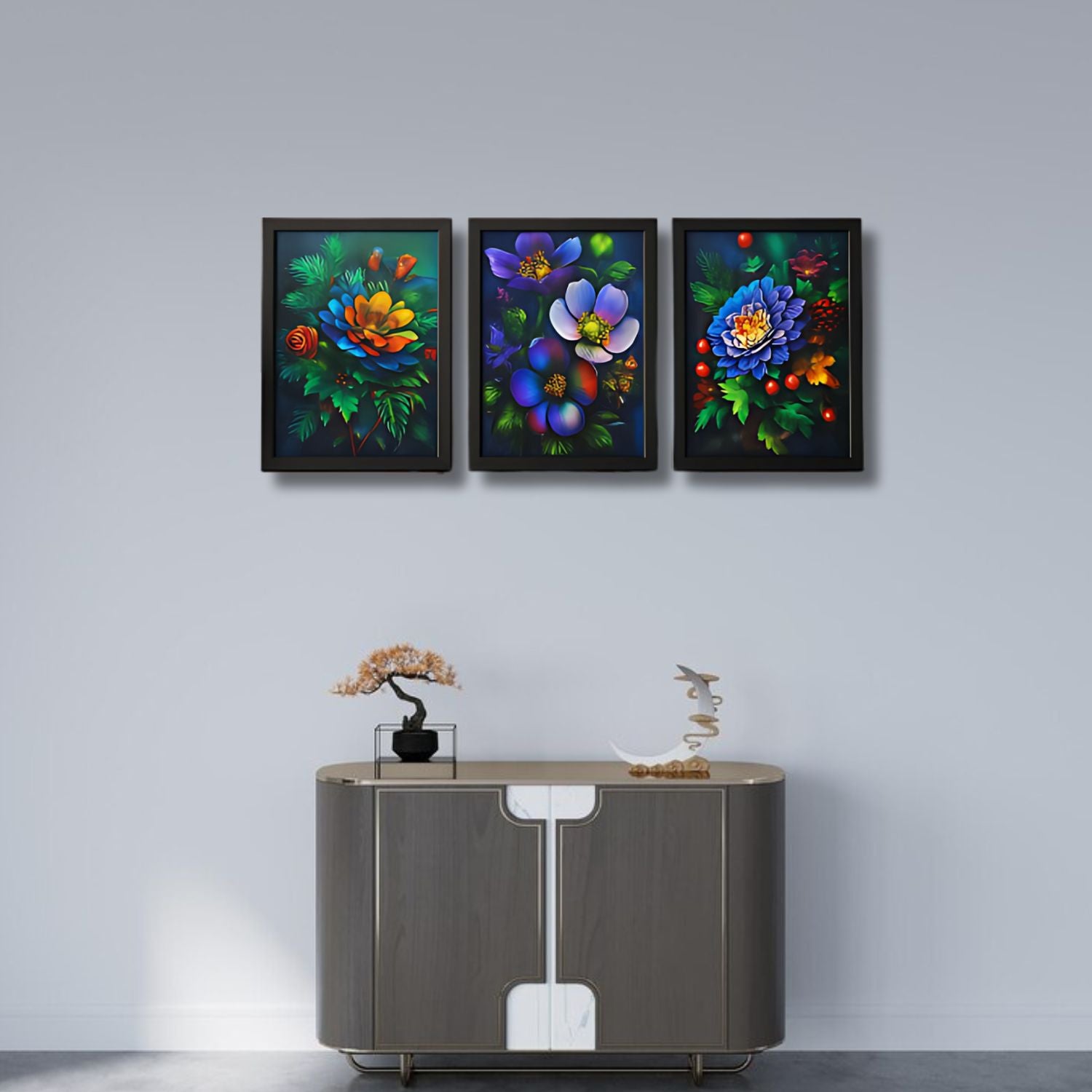 Vibrant Multicolor Floral Wall Art Set For Nature-Inspired Interiors
