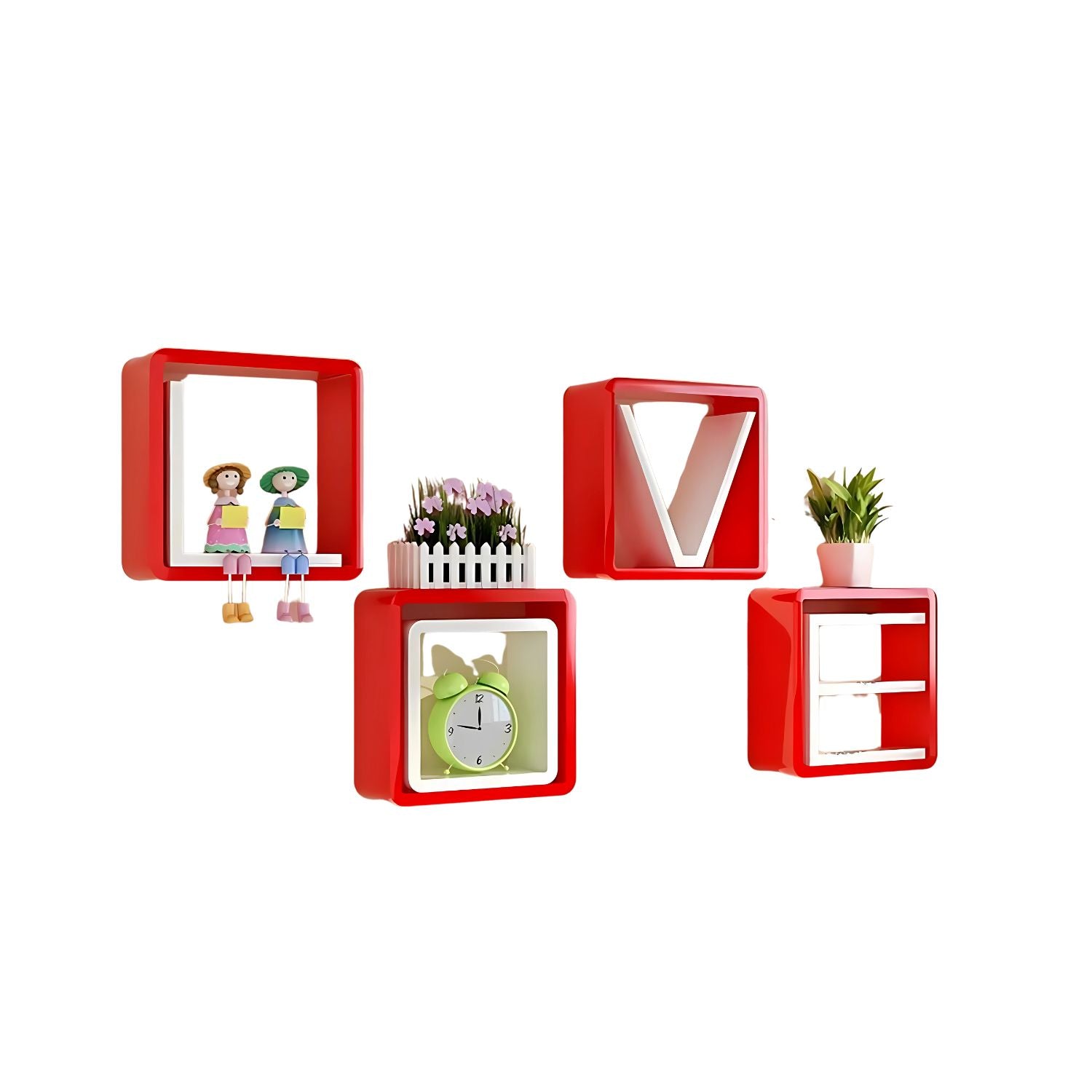 LOVE Wall Shelves Set - Decorative Storage For Living Room & Bedroom