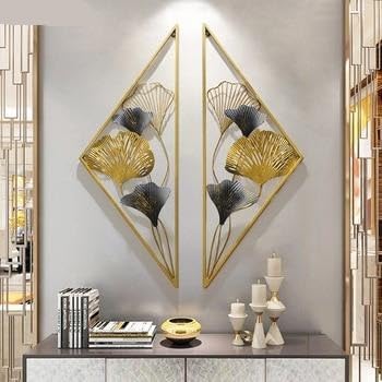 Geometric Metal Ginkgo Leaf Wall Art – Luxe 3D Decor