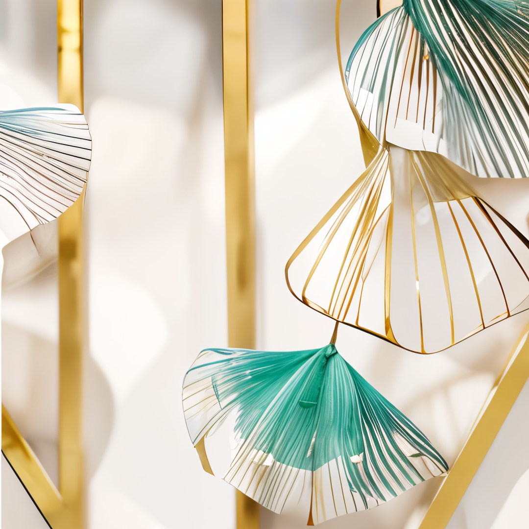 European Luxury Metal Wall Clock – Modern Geometric Floral Design