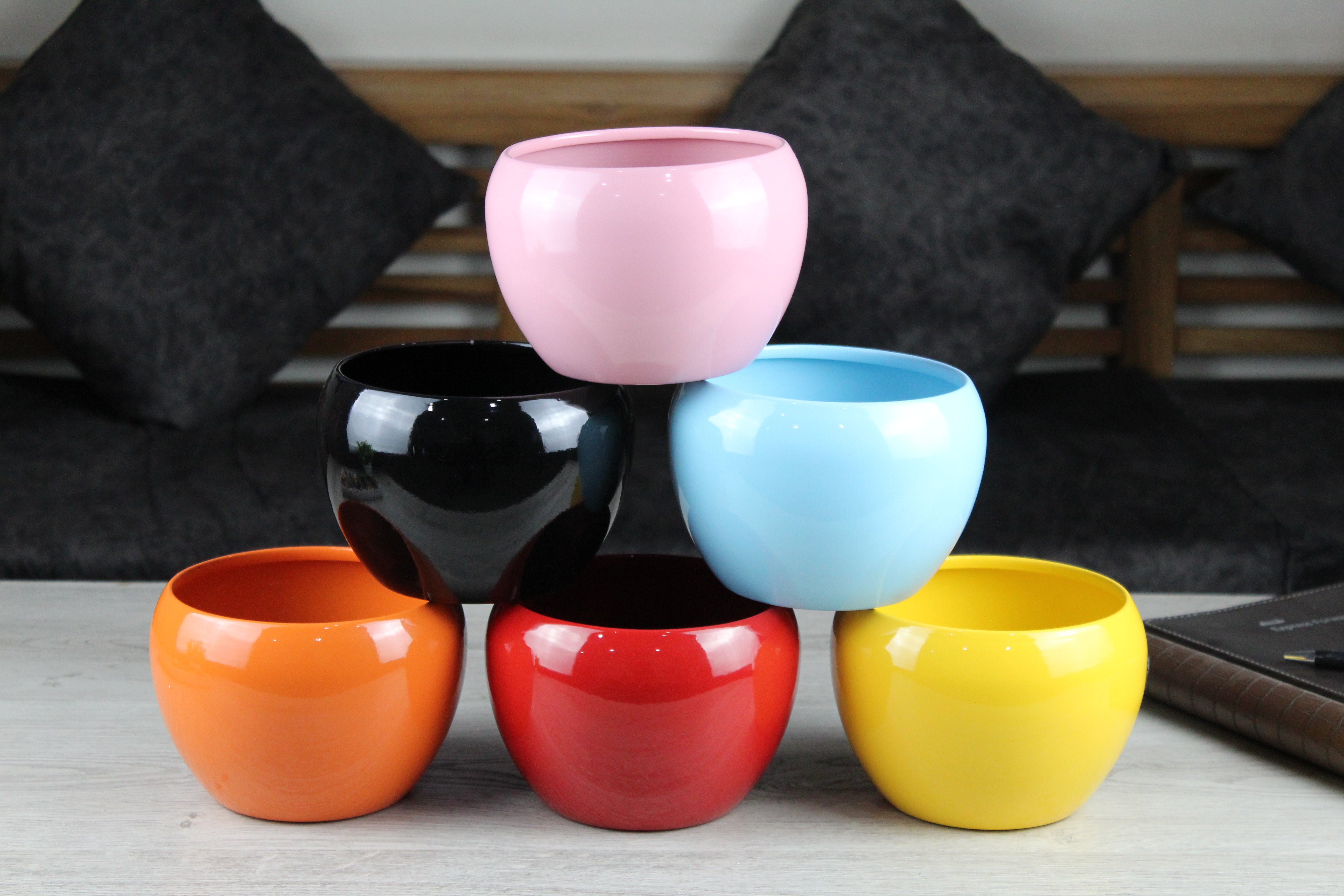 Beautiful 5" Multicolor Orchid Pots - Set of 6 - Nestern