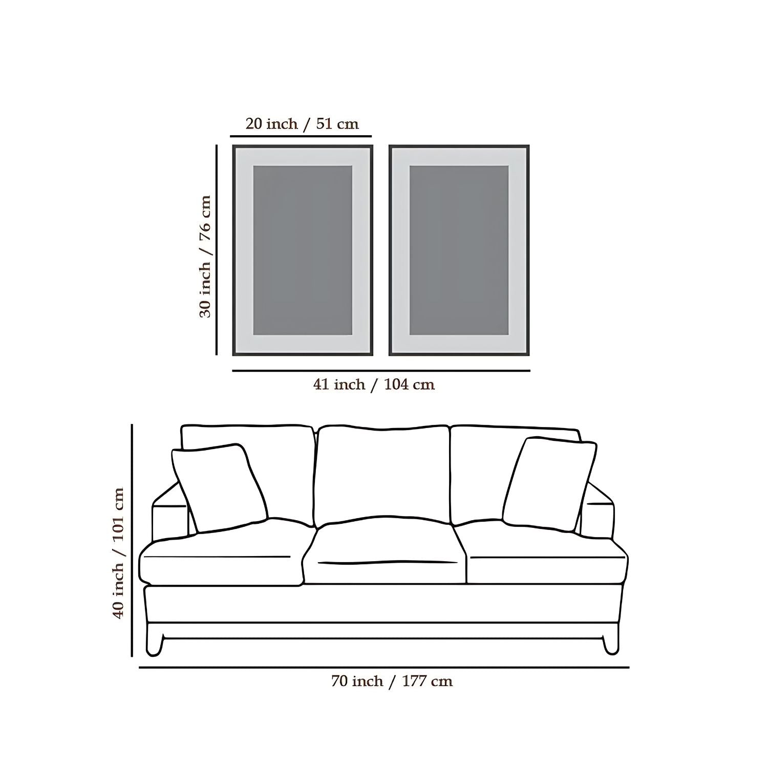 Boho Geometric & Line Art - Set of 2 Minimalist Framed Wall Prints