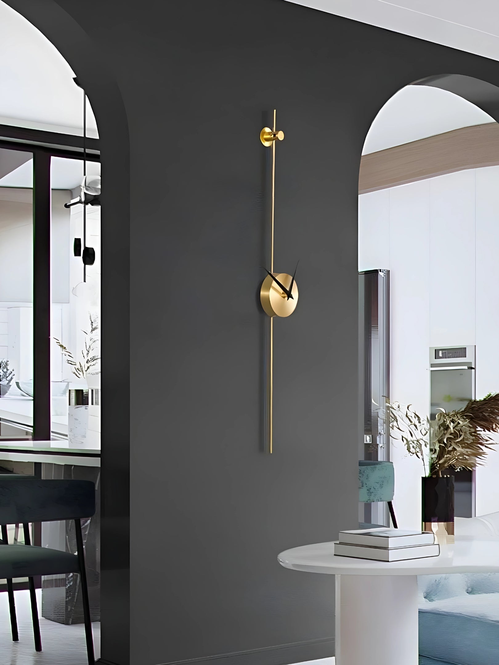Minimal Golden Iron Wall Clock Elevating Luxury Interiors