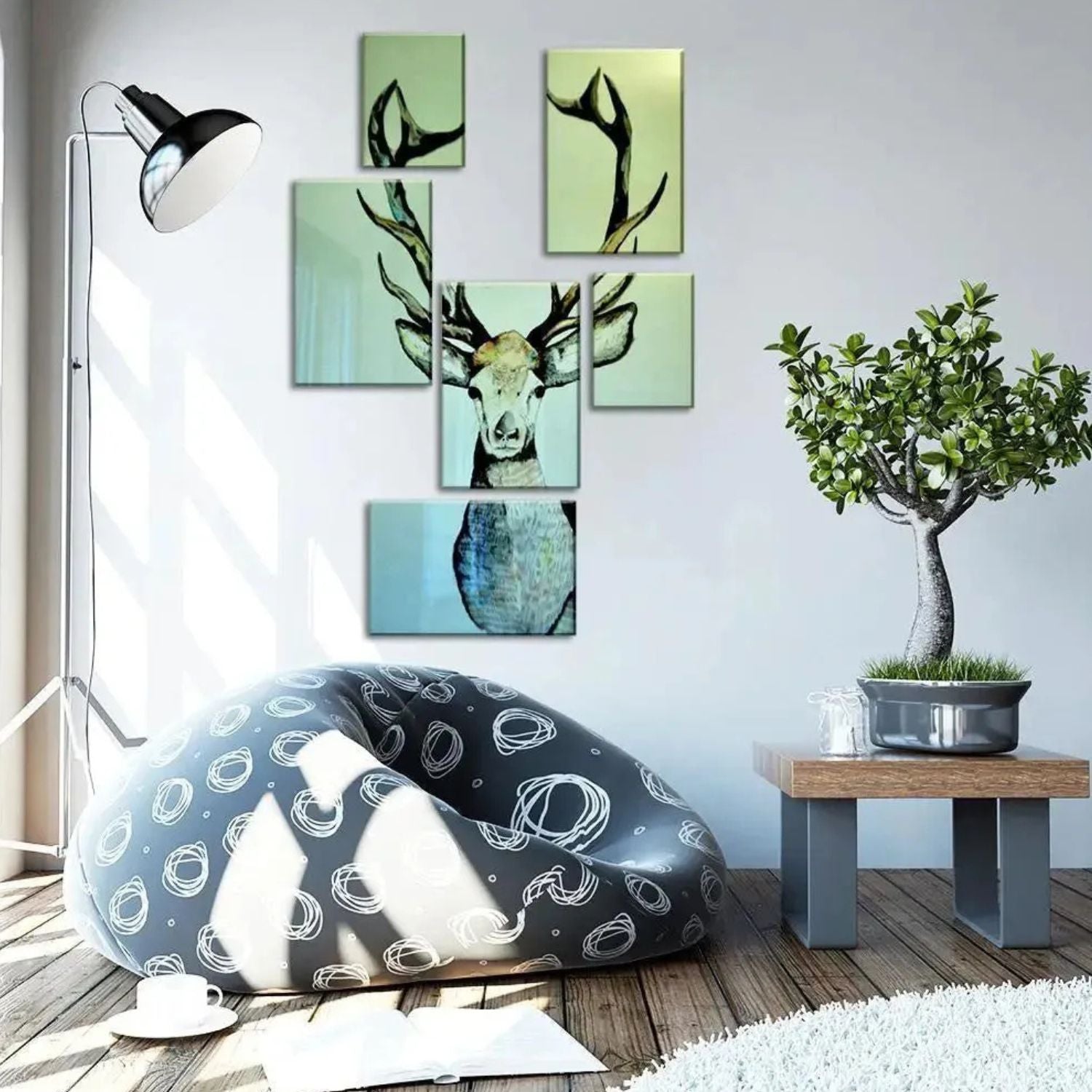 Majestic Deer 6-Piece Wildlife Canvas Wall Art Premium Nature-Inspired Home Decor