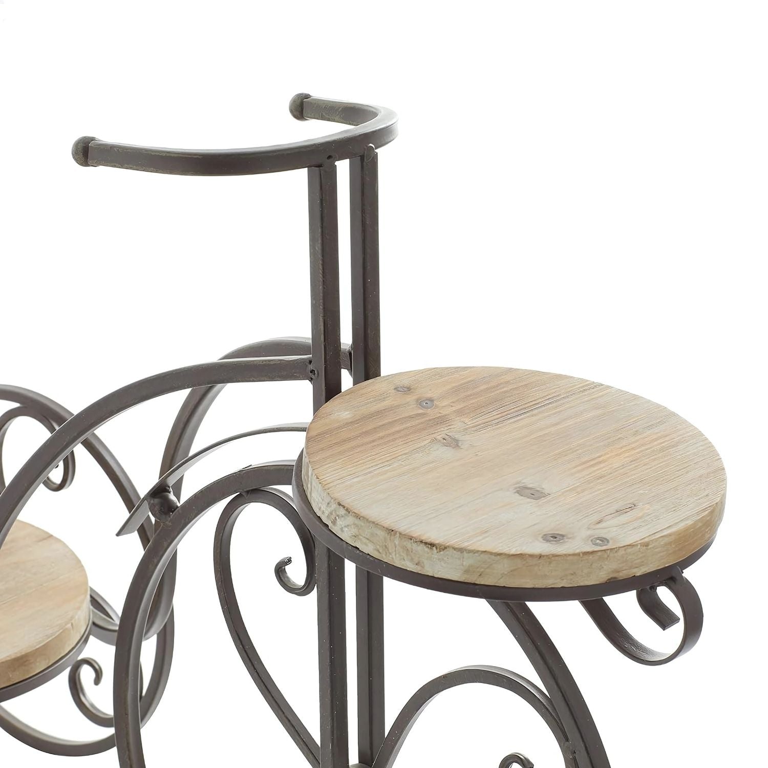 Vintage Bicycle Style Free Form Multi-Tiered Metal Plant Stand