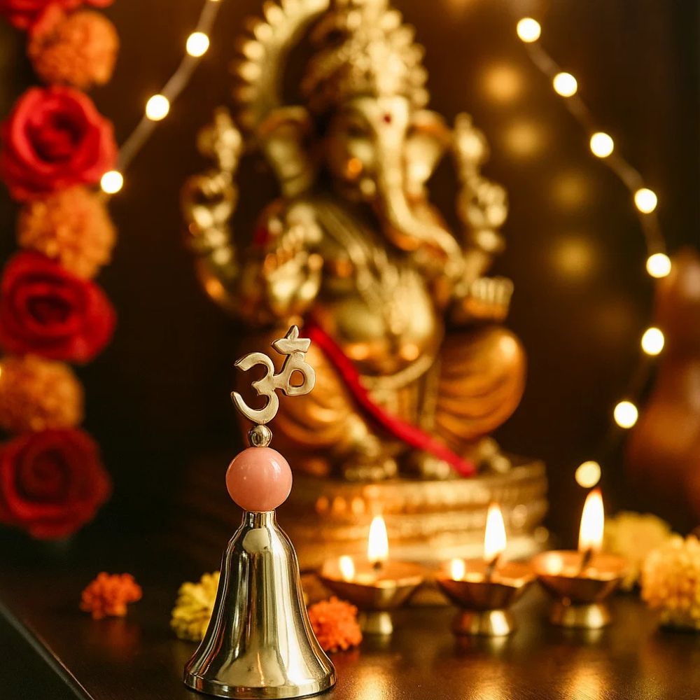 Elegant Silver Plated Shuddh Om Ghanti With Spiritual Significance