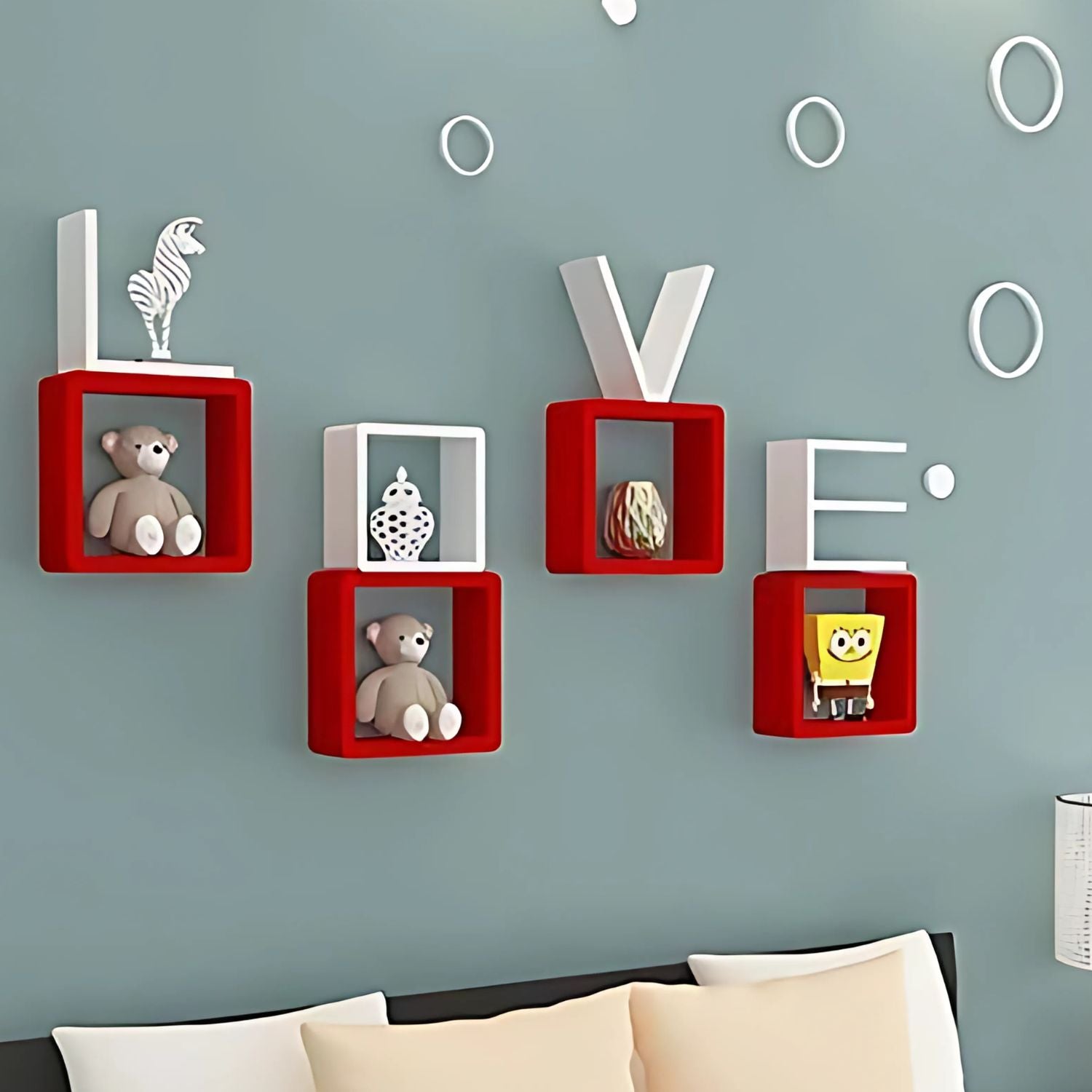 LOVE Wall Shelves Set - Decorative Storage For Living Room & Bedroom