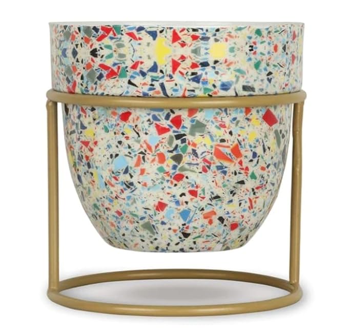 Chic Planter with Gold Stand – Stylish Home Accent
