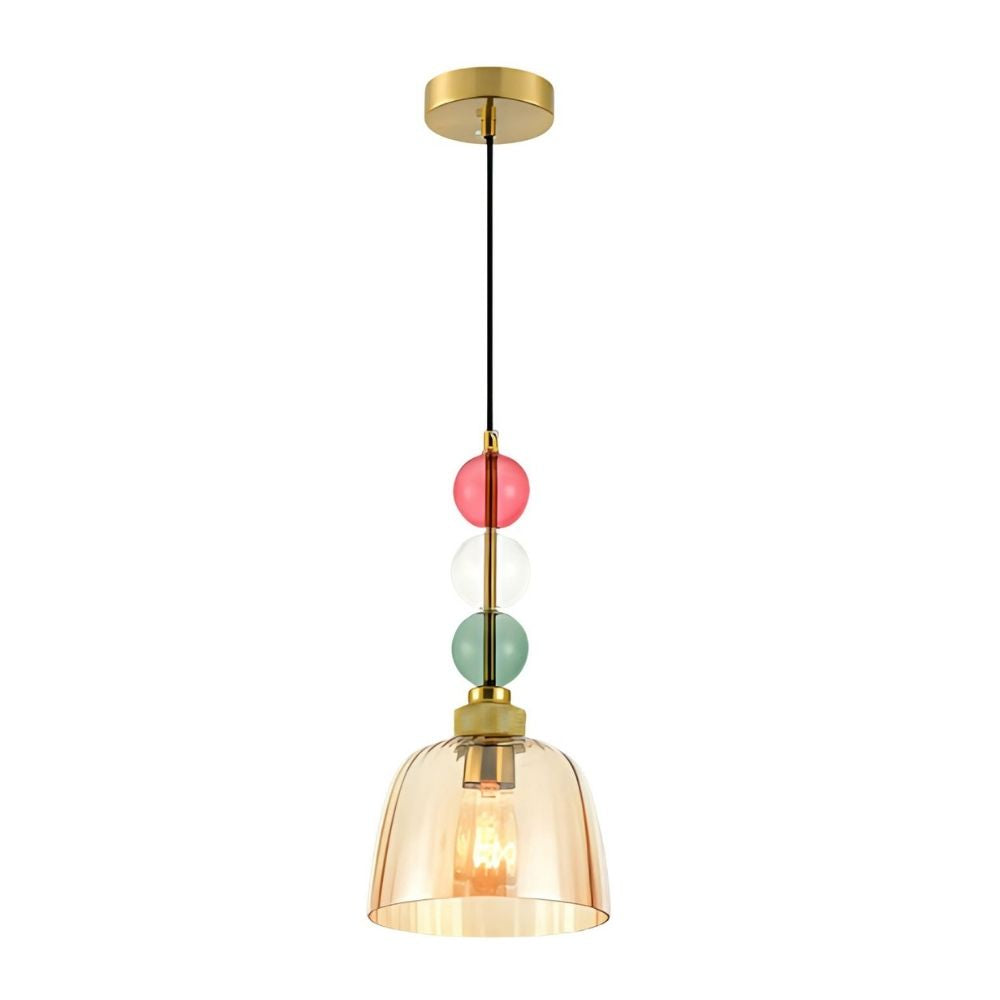 Elegant Glass Pendant Light - Modern Ceiling Hanging Lamp With Colorful Beads