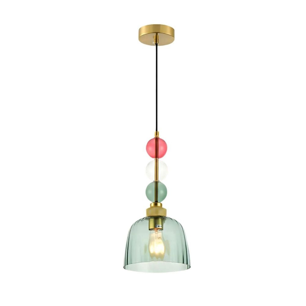 Elegant Glass Pendant Light - Modern Ceiling Hanging Lamp With Colorful Beads
