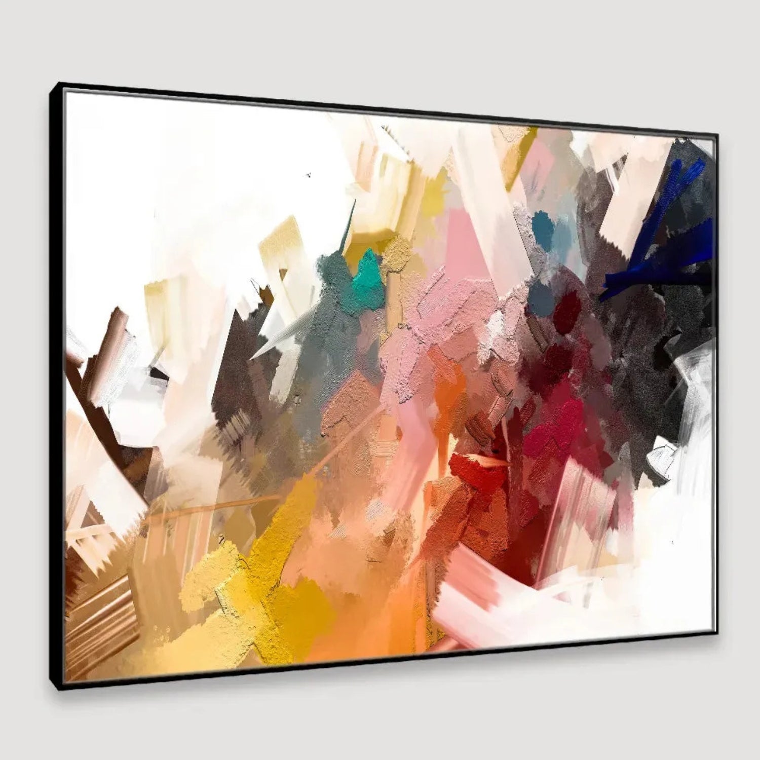 Vibrant Abstract Color Splash Framed Canvas Wall Art