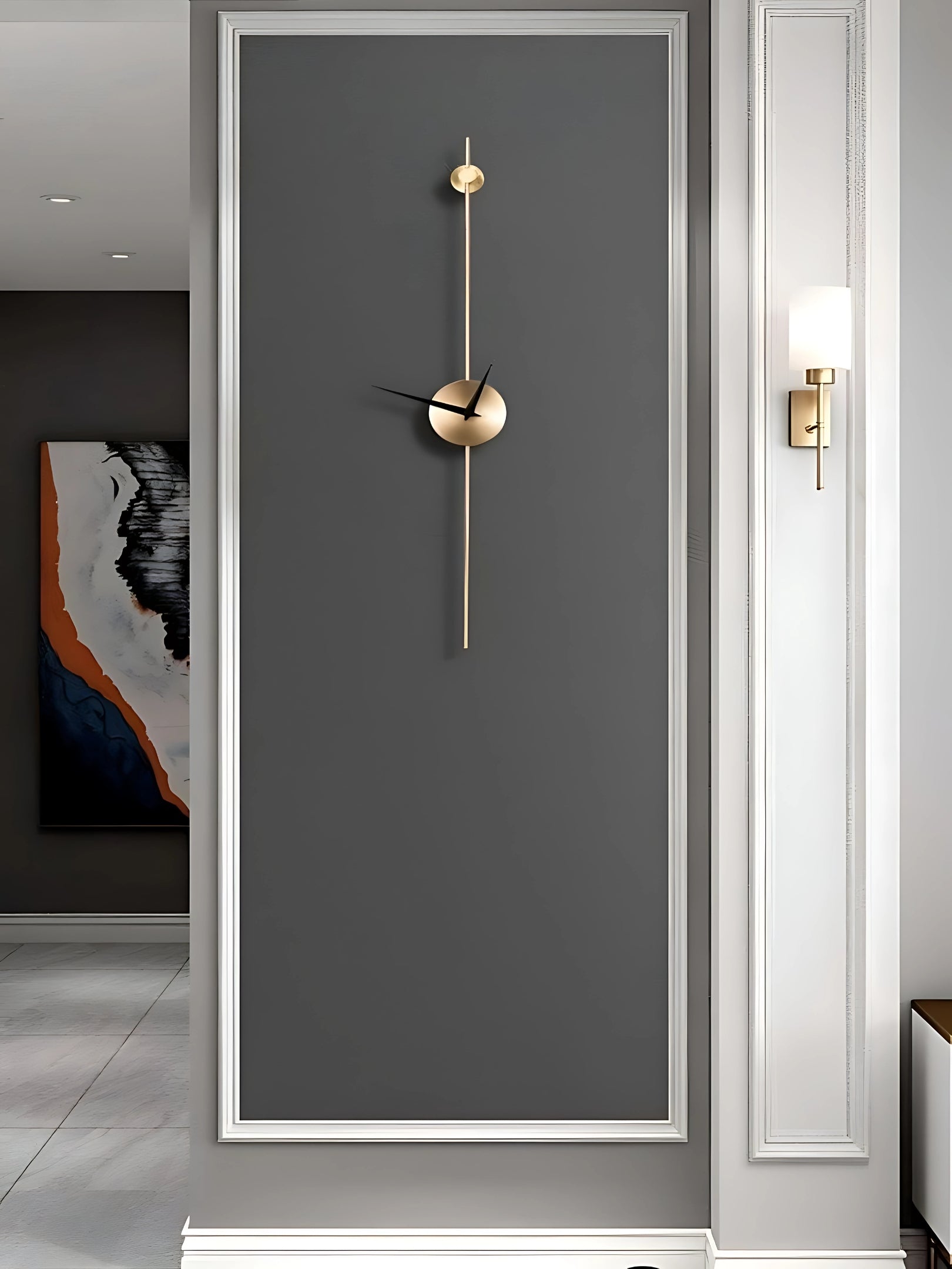 Minimal Golden Iron Wall Clock Elevating Luxury Interiors