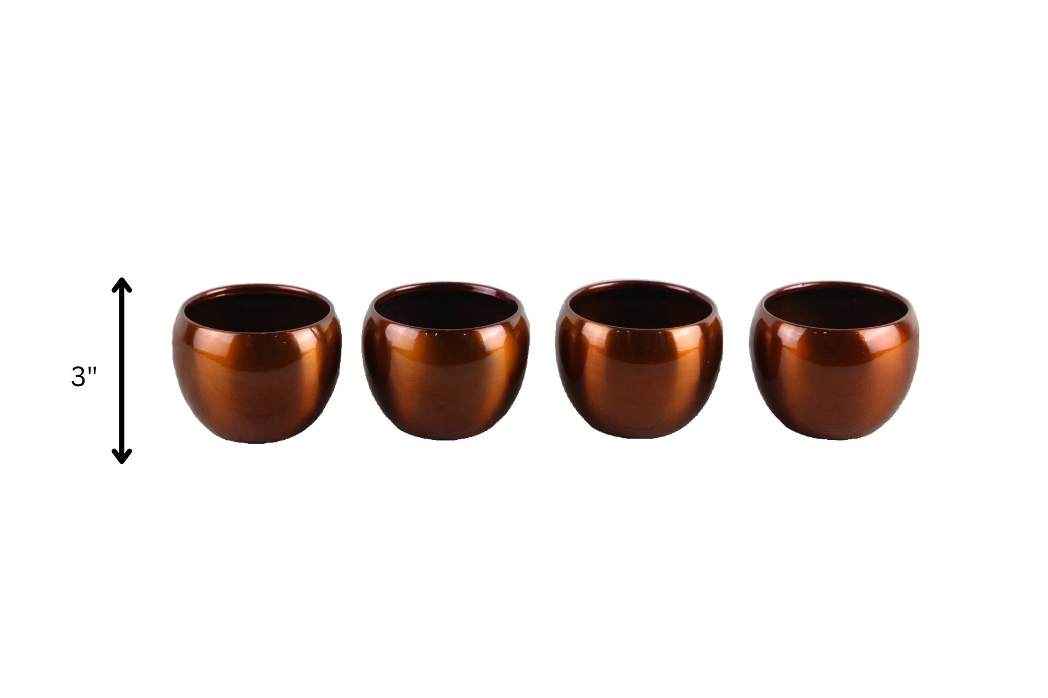 Beautiful 3" TPR Tabletop Pots - Vibrant Orange, Set of 4 - Nestern