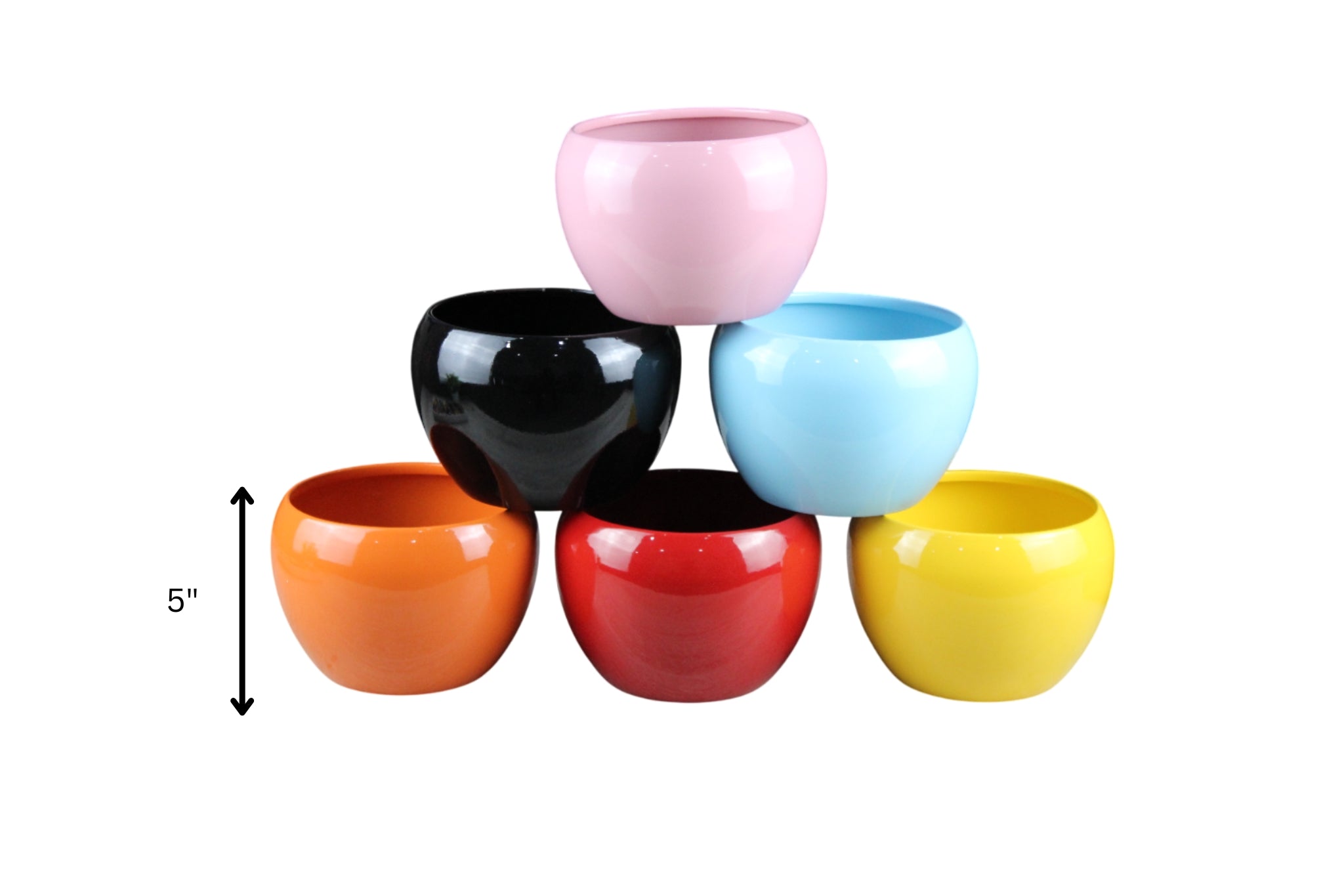 Beautiful 5" Multicolor Orchid Pots - Set of 6 - Nestern