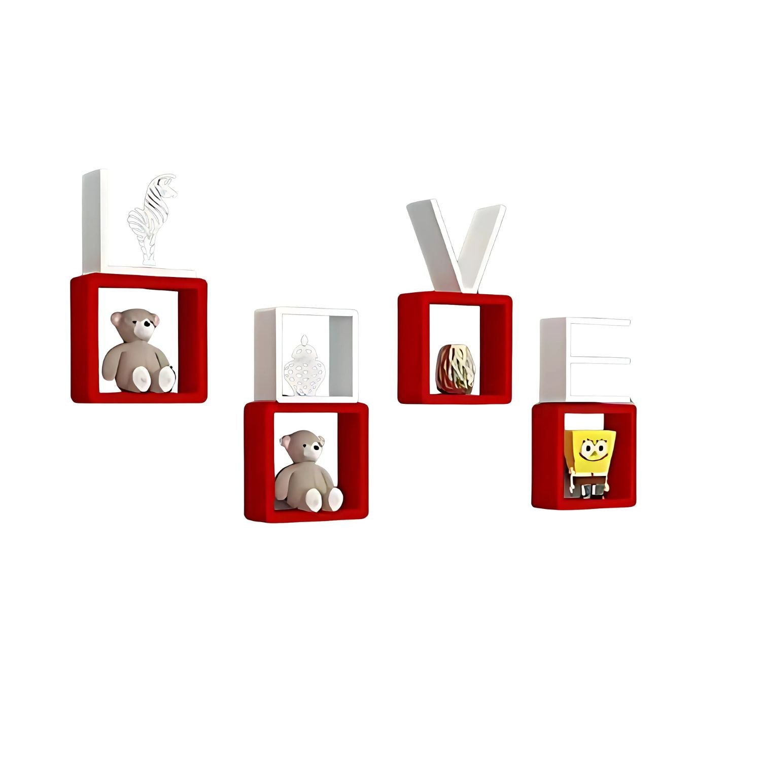 LOVE Wall Shelves Set - Decorative Storage For Living Room & Bedroom