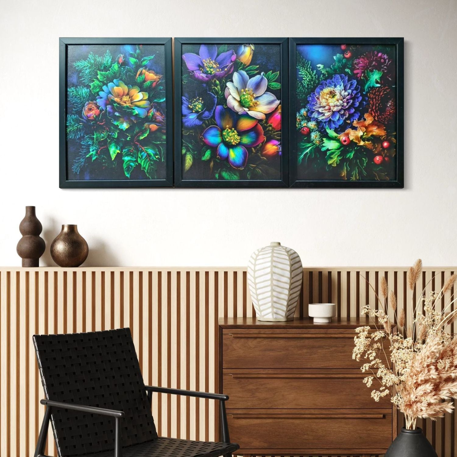 Vibrant Multicolor Floral Wall Art Set For Nature-Inspired Interiors