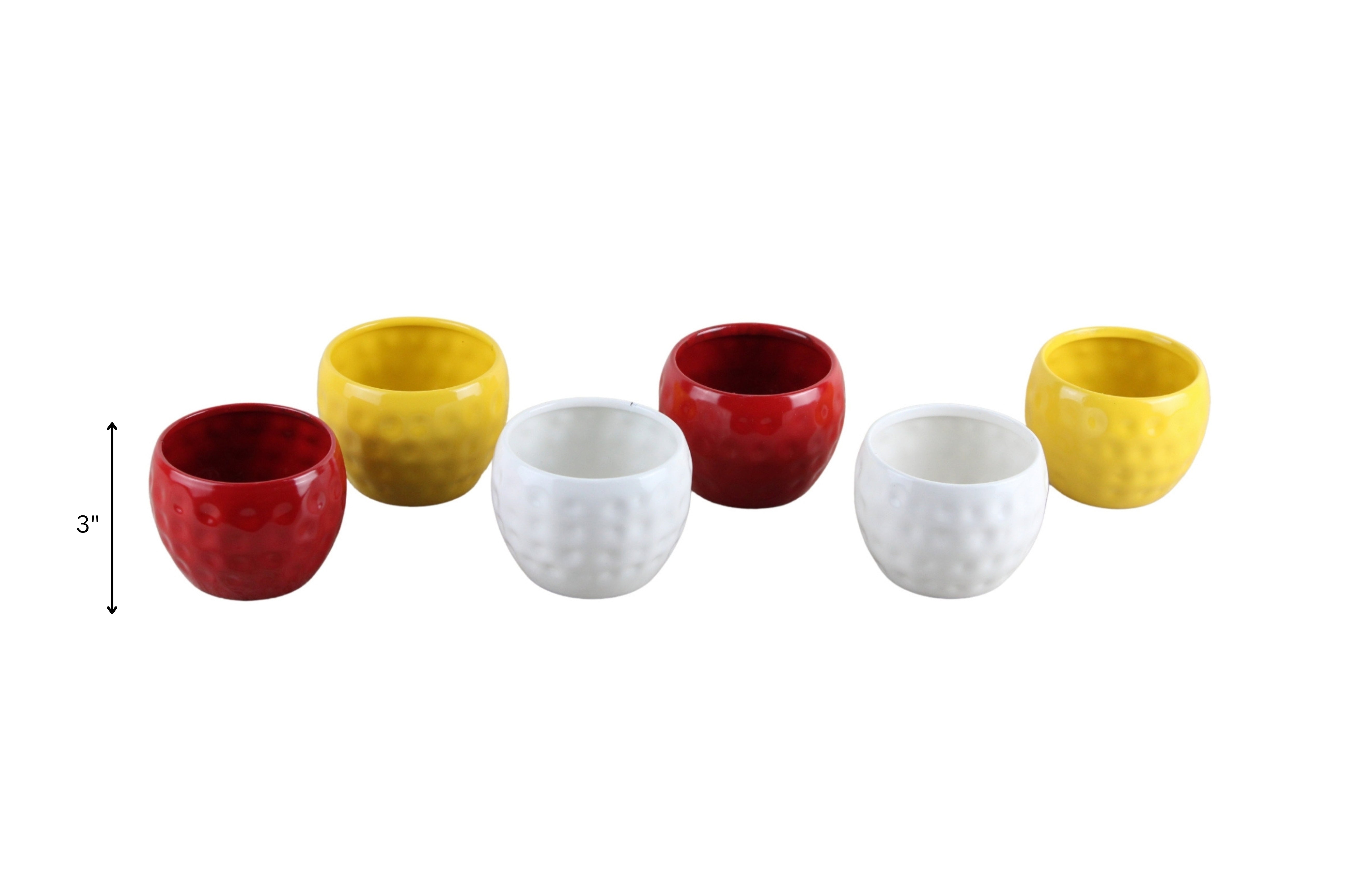 Elegant 3" Hammered Tabletop Pots - Multicolor, Set of 6 - Nestern