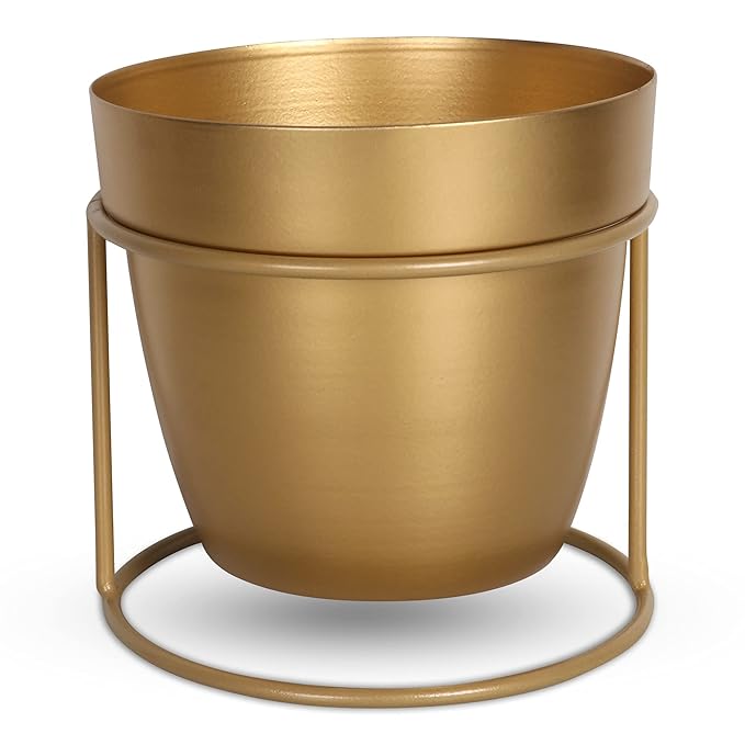 Modern Minimalist Metal Plant Stand with Planter