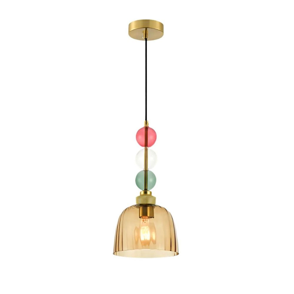 Elegant Glass Pendant Light - Modern Ceiling Hanging Lamp With Colorful Beads
