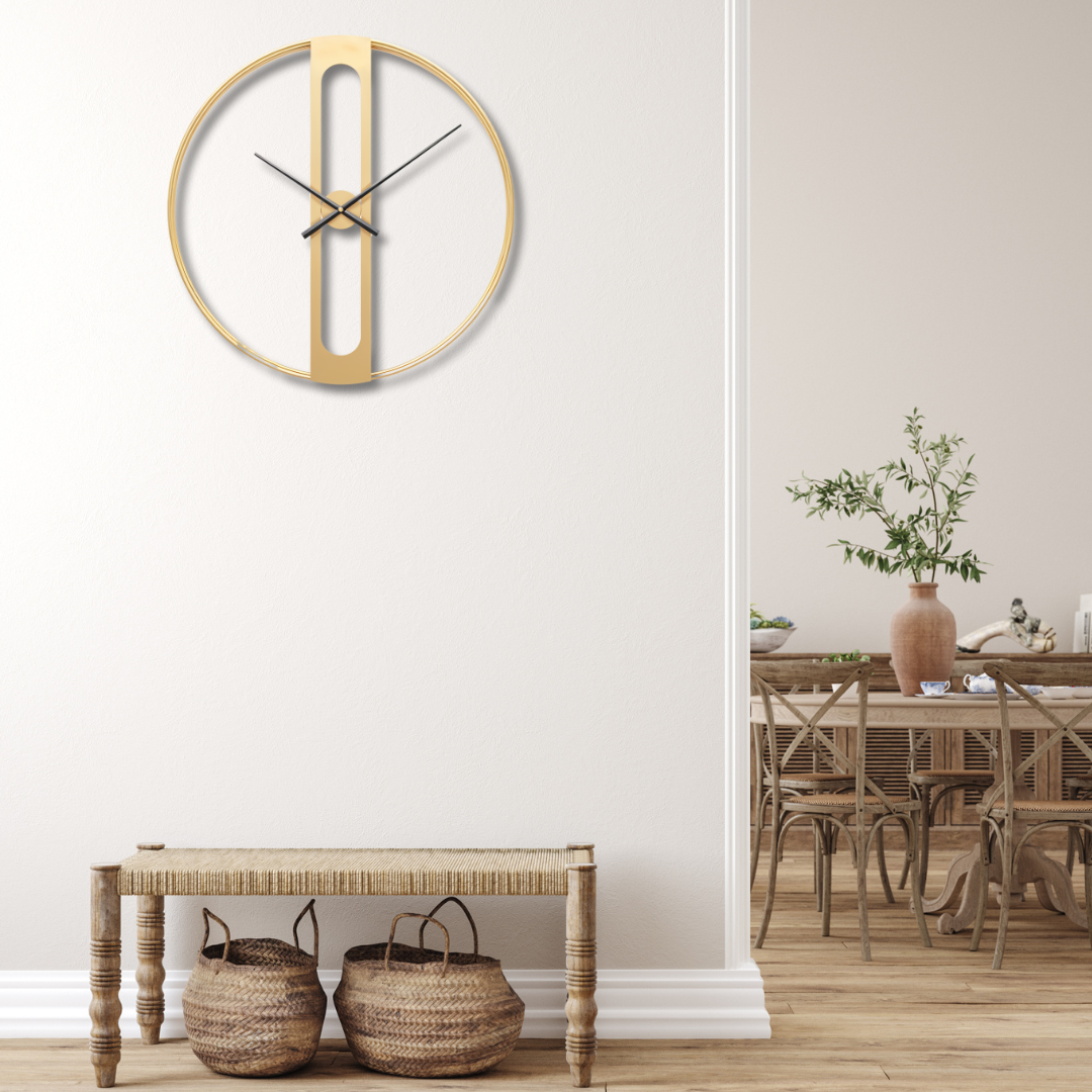 Capsule Metal Wall Clock – Modern Minimalist Décor