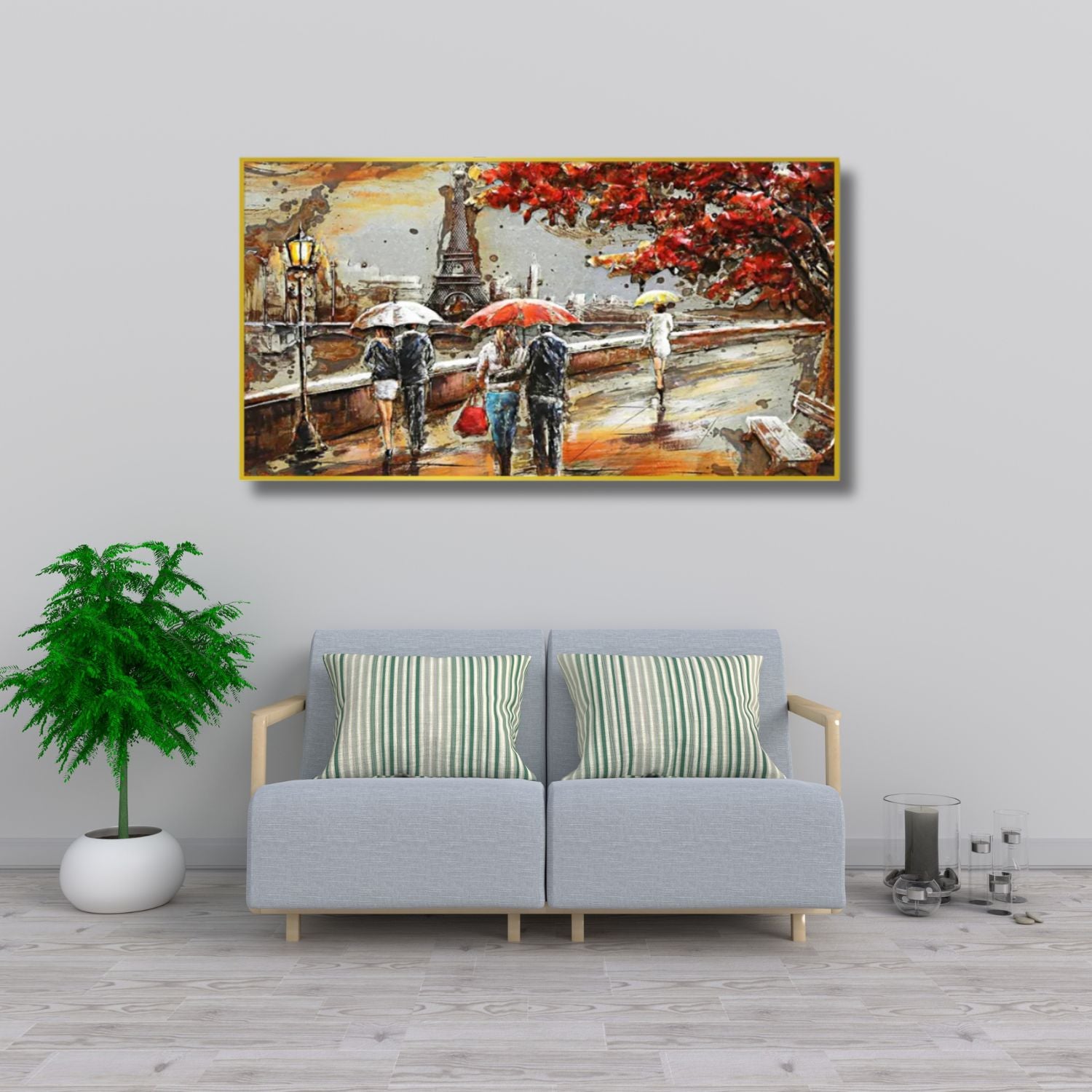 Elegant Romantic Paris Scene With Charming Abstract Street Art