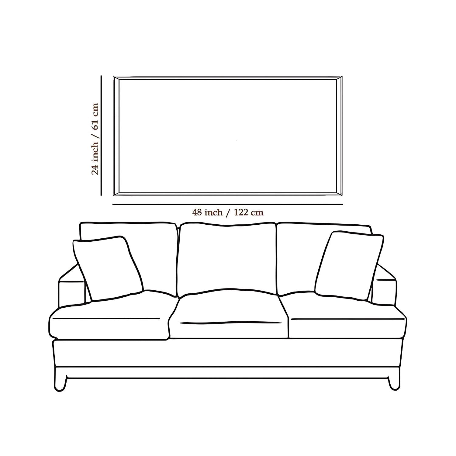 Tropical Beach Canvas Art With Wooden Boat and Island View