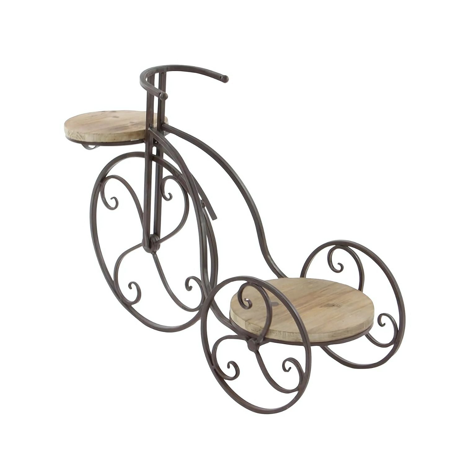 Vintage Bicycle Style Free Form Multi-Tiered Metal Plant Stand