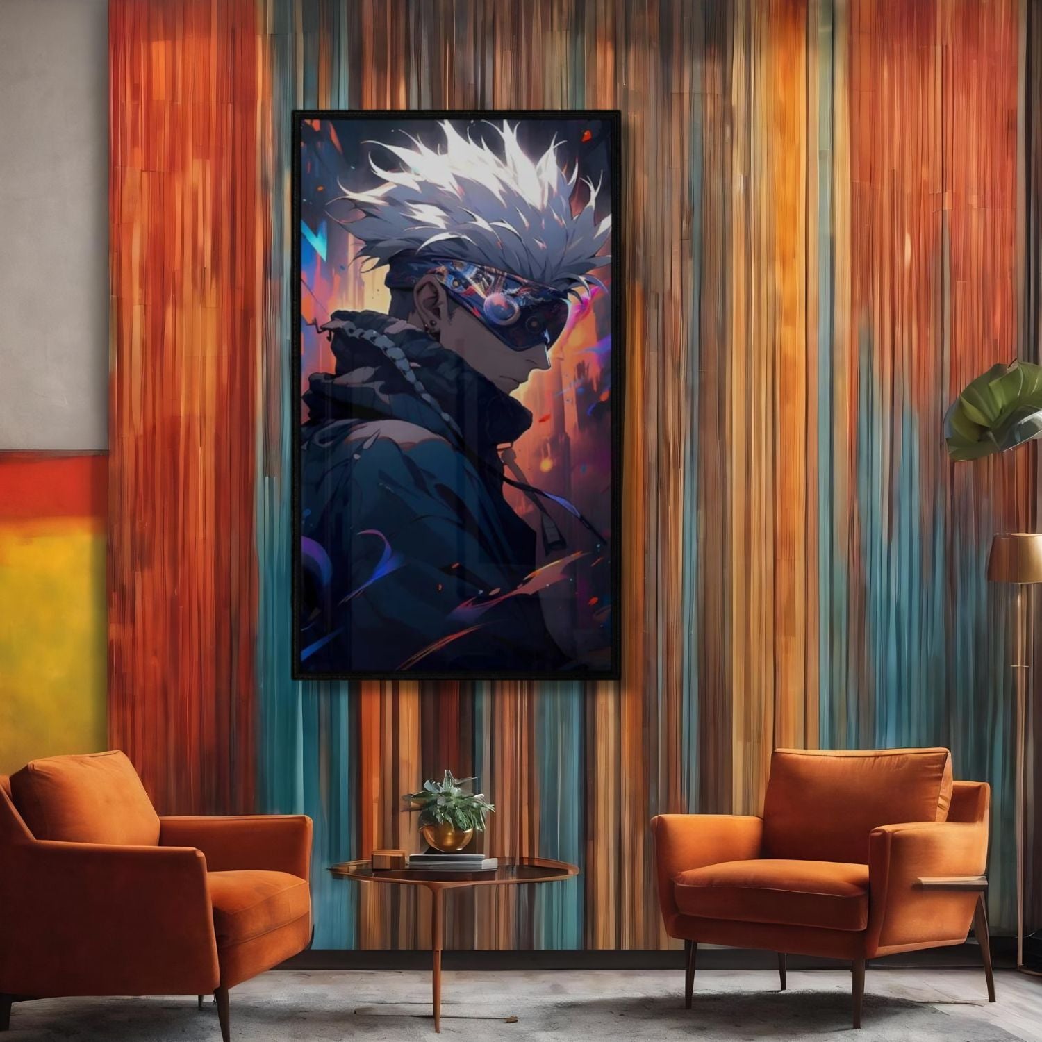 Abstract Satoru Gojo Jujutsu Kaisen Star Aura Anime Canvas Art