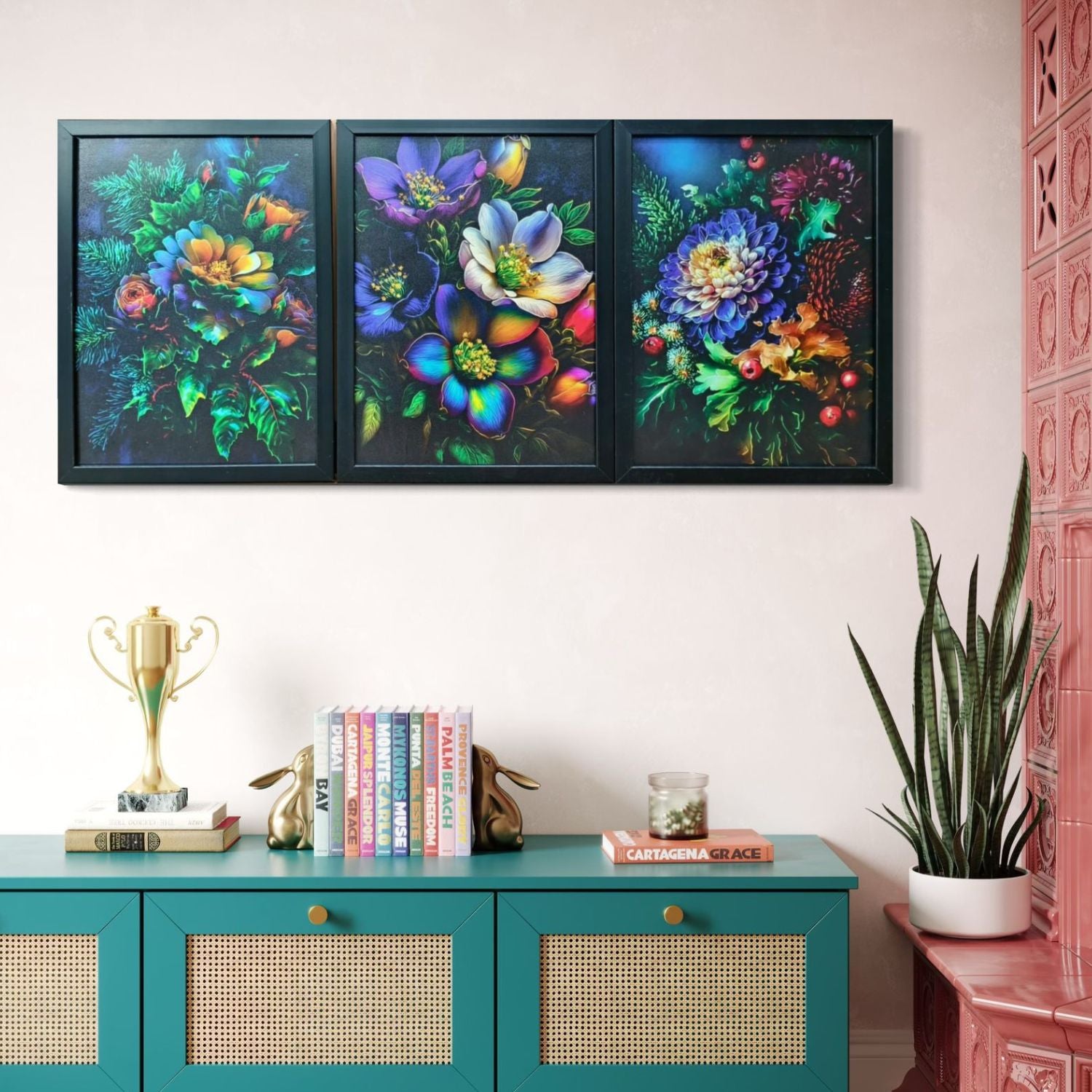 Vibrant Multicolor Floral Wall Art Set For Nature-Inspired Interiors