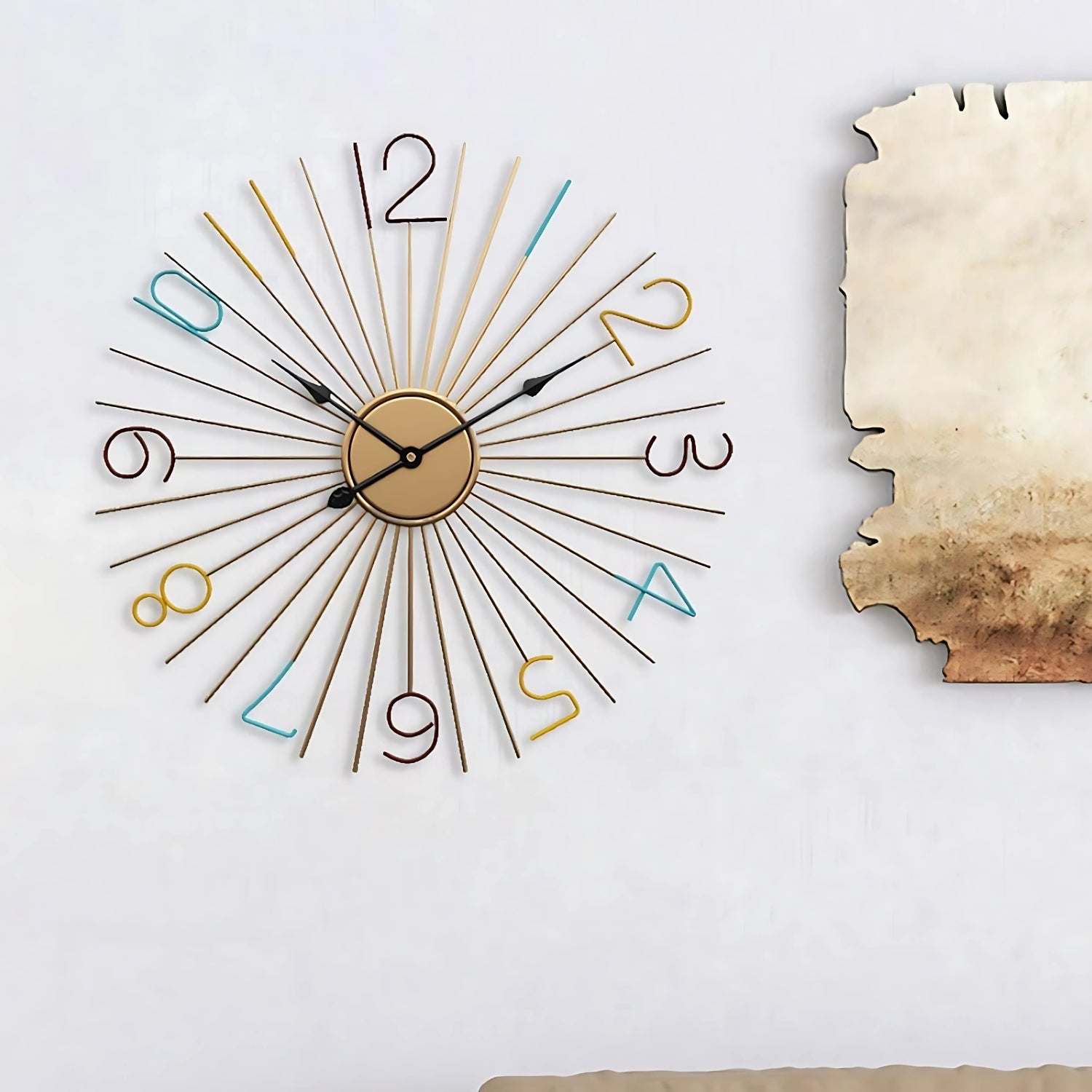 Large Color Numbers Wall Clock Adding Vibrant Charm Decor