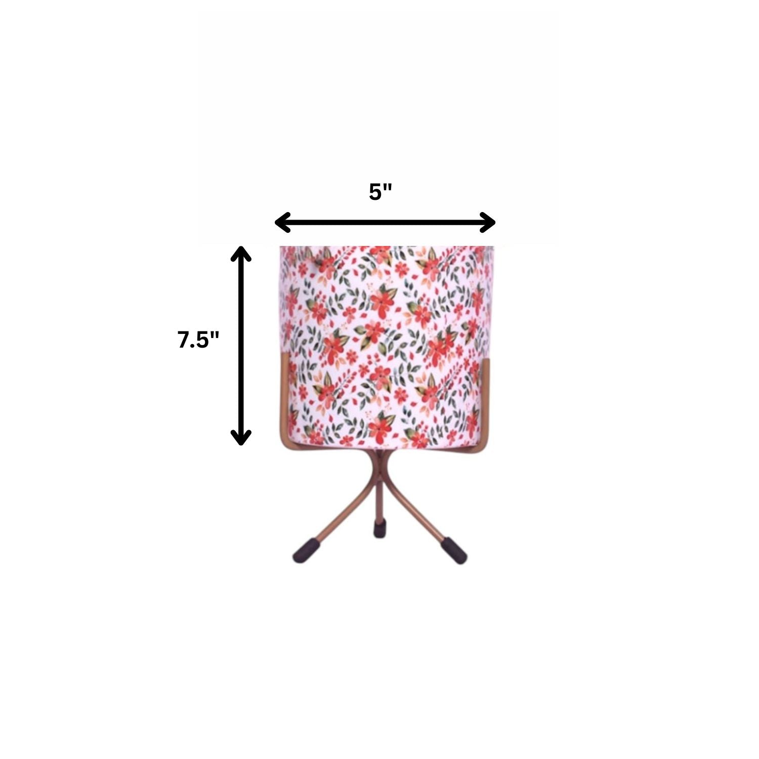 Charming Round Tabletop Pot - Leaf Print Design with Stand - Nestern