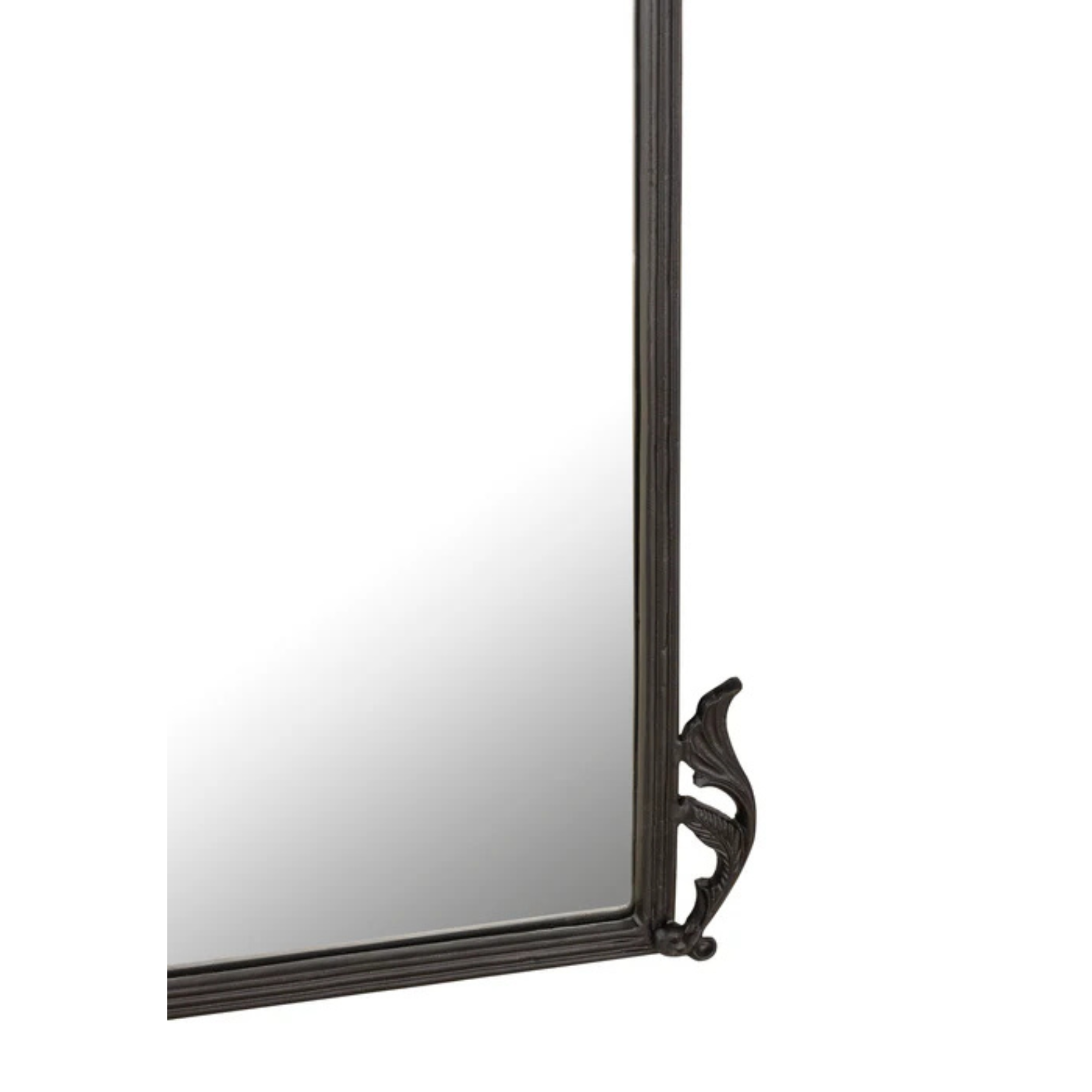 Elegant Victorian Arched Full-Length Wall Mirror with Ornate Detailing