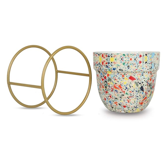 Chic Planter with Gold Stand – Stylish Home Accent