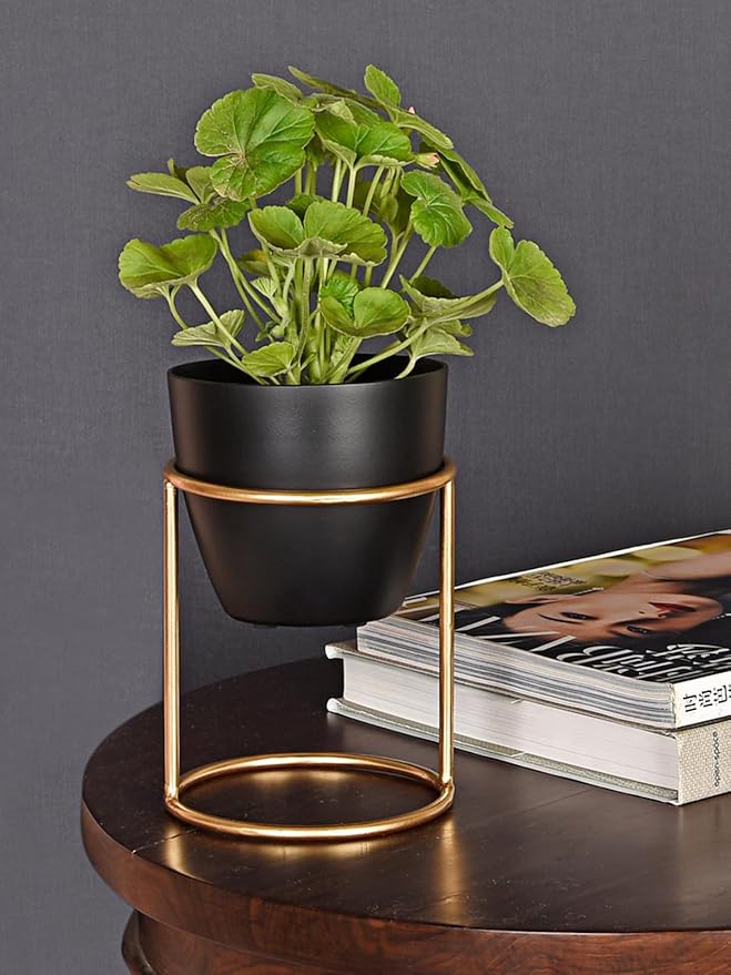 Modern Minimalist Metal Plant Stand with Planter