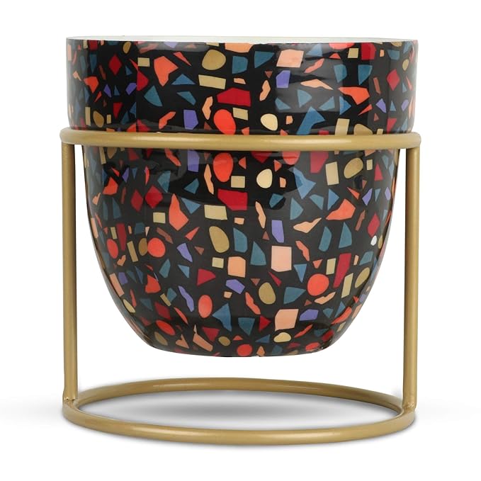 Chic Planter with Gold Stand – Stylish Home Accent